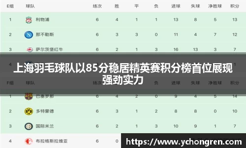 上海羽毛球队以85分稳居精英赛积分榜首位展现强劲实力